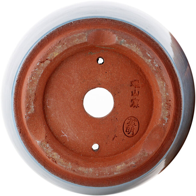 Maceta redonda para bonsái azul de Eime Yozan - 105 x 105 x 85 mm