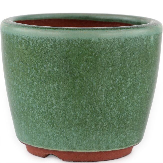 Vaso bonsai rotondo verde di Eime Yozan - 105 x 105 x 85 mm