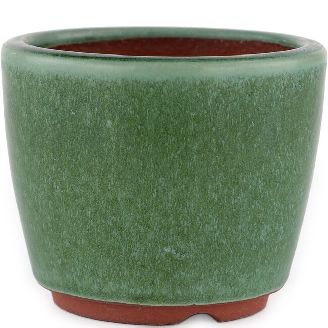 Vaso bonsai rotondo verde di Eime Yozan - 105 x 105 x 85 mm