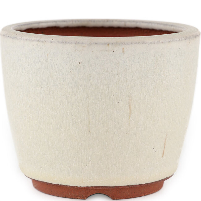 Maceta redonda para bonsái blanquecino de Eime Yozan - 105 x 105 x 85 mm