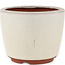 Pot à bonsaï rond blanc cassé par Eime Yozan - 105 x 105 x 85 mm