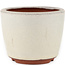 Maceta redonda para bonsái blanquecino de Eime Yozan - 105 x 105 x 85 mm