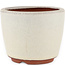 Maceta redonda para bonsái blanquecino de Eime Yozan - 105 x 105 x 85 mm