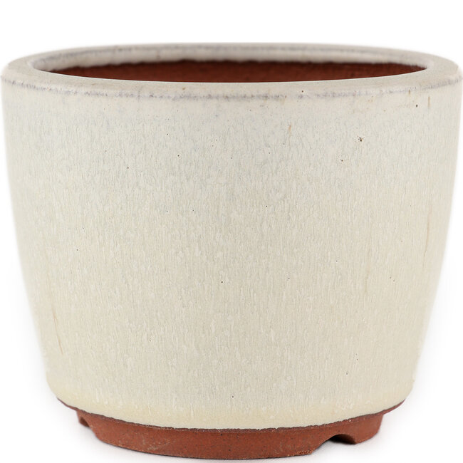 Maceta redonda para bonsái blanquecino de Eime Yozan - 105 x 105 x 85 mm