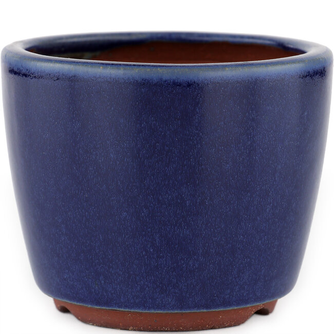 Pot à bonsaï rond bleu par Eime Yozan - 105 x 105 x 85 mm