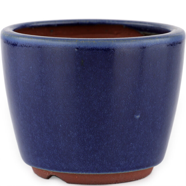 Vaso bonsai rotondo blu di Eime Yozan - 105 x 105 x 85 mm