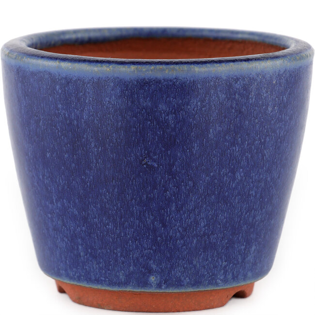 Pot à bonsaï rond bleu par Eime Yozan - 90 x 90 x 75 mm
