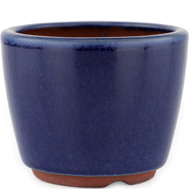 Pot à bonsaï rond bleu par Eime Yozan - 105 x 105 x 85 mm