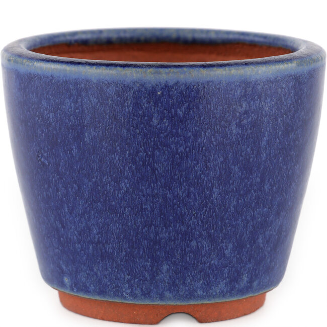 Vaso bonsai rotondo blu di Eime Yozan - 90 x 90 x 75 mm