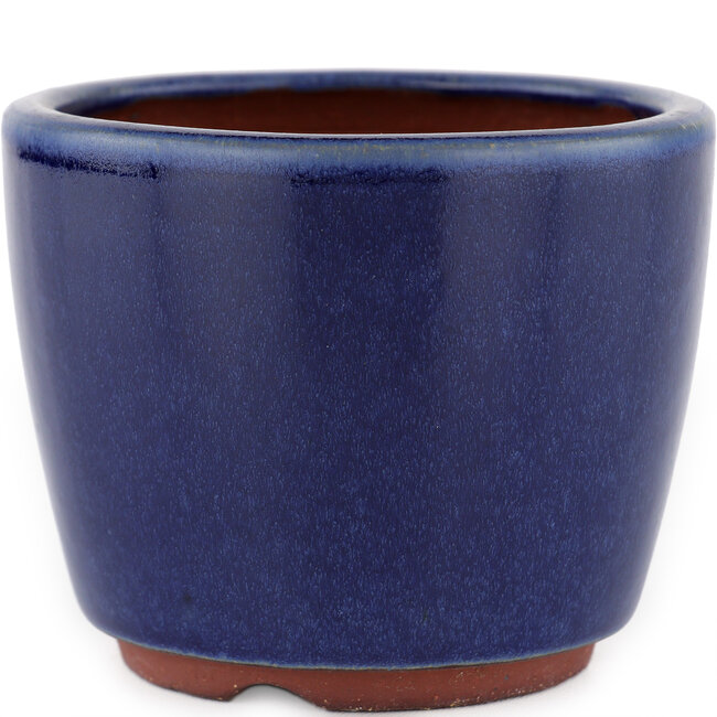 Vaso bonsai rotondo blu di Eime Yozan - 105 x 105 x 85 mm
