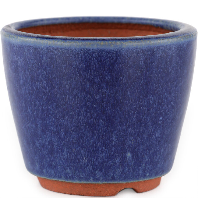 Pot à bonsaï rond bleu par Eime Yozan - 90 x 90 x 75 mm