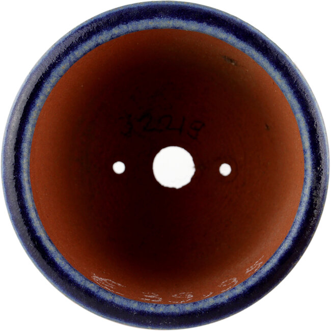 Pot à bonsaï rond bleu par Eime Yozan - 90 x 90 x 75 mm