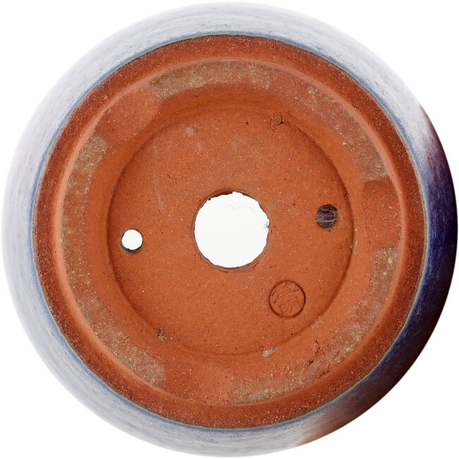 Pot à bonsaï rond bleu par Eime Yozan - 90 x 90 x 75 mm