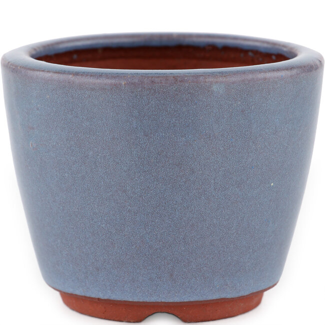 Pot à bonsaï rond bleu par Eime Yozan - 90 x 90 x 70 mm