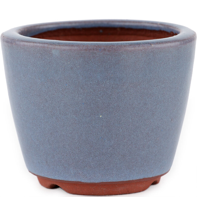 Ronde blauwe bonsaipot van Eime Yozan - 90 x 90 x 70 mm