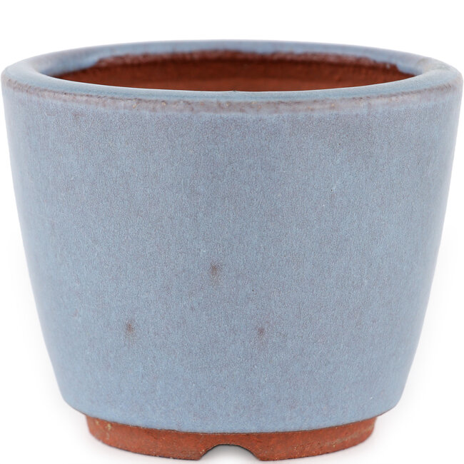 Pot à bonsaï rond bleu par Eime Yozan - 90 x 90 x 70 mm