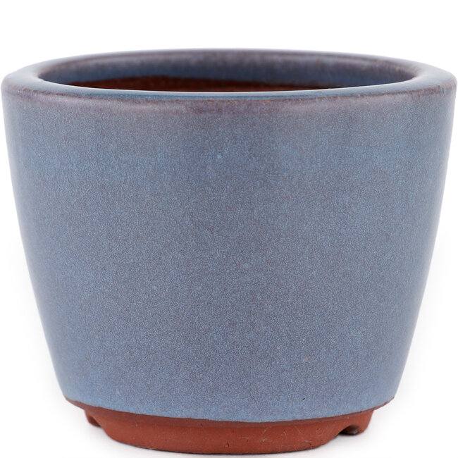 Vaso bonsai rotondo blu di Eime Yozan - 90 x 90 x 70 mm