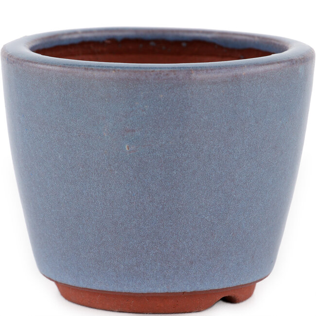 Round blue bonsai pot by Eime Yozan - 90 x 90 x 70 mm