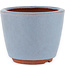 Vaso bonsai rotondo blu di Eime Yozan - 90 x 90 x 70 mm