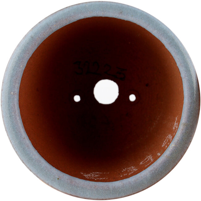 Round blue bonsai pot by Eime Yozan - 90 x 90 x 70 mm