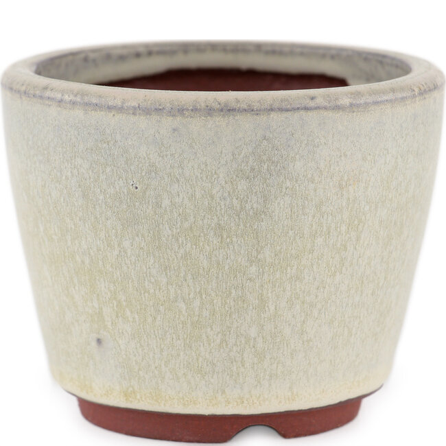 Round off-white bonsai pot by Eime Yozan - 90 x 90 x 70 mm