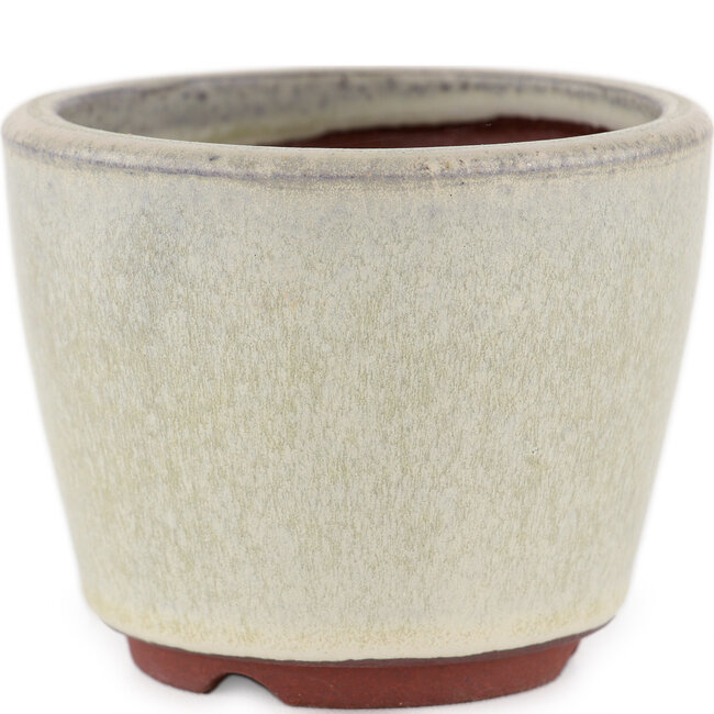 Round off-white bonsai pot by Eime Yozan - 90 x 90 x 70 mm