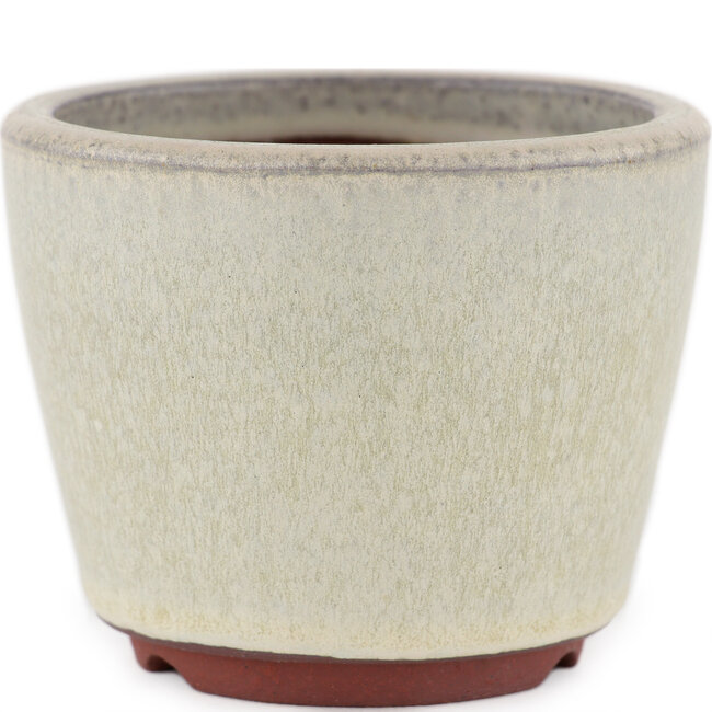 Pot à bonsaï rond blanc cassé par Eime Yozan - 90 x 90 x 70 mm