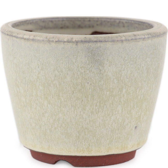 Round off-white bonsai pot by Eime Yozan - 90 x 90 x 70 mm