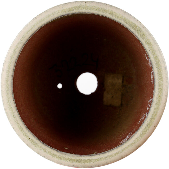 Maceta redonda para bonsái blanco roto de Eime Yozan - 90 x 90 x 70 mm