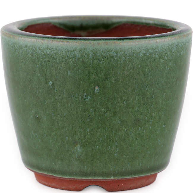 Pot à bonsaï rond vert par Eime Yozan - 90 x 90 x 70 mm