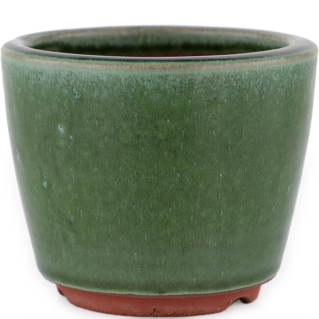 Vaso bonsai rotondo verde di Eime Yozan - 90 x 90 x 70 mm