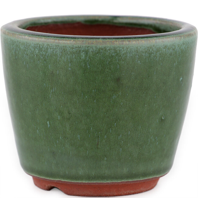 Pot à bonsaï rond vert par Eime Yozan - 90 x 90 x 70 mm