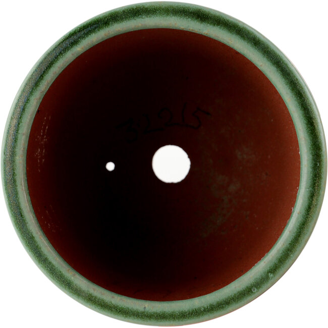 Ronde groene bonsaipot van Eime Yozan - 90 x 90 x 70 mm