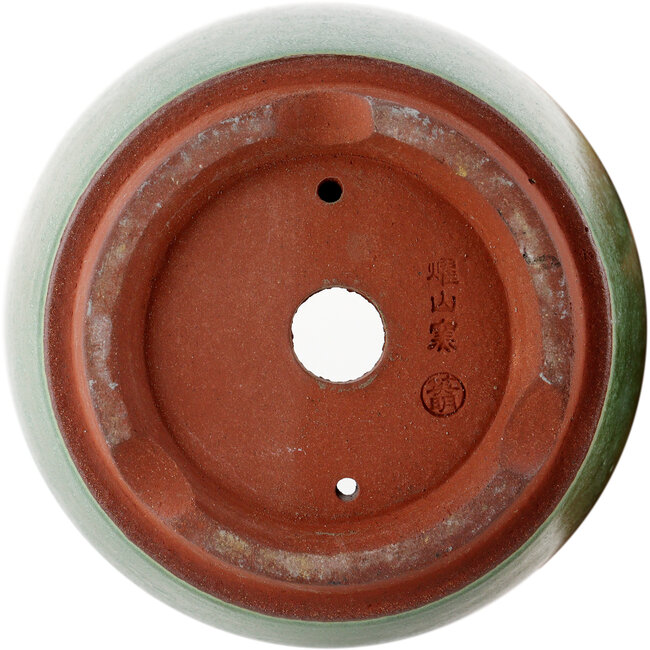 Pot à bonsaï rond vert par Eime Yozan - 90 x 90 x 70 mm