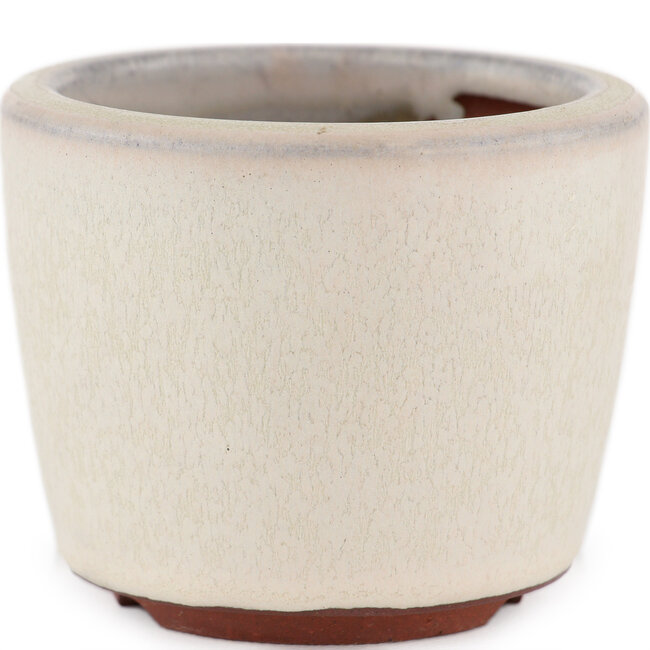 Pot à bonsaï rond blanc cassé par Eime Yozan - 75 x 75 x 60 mm