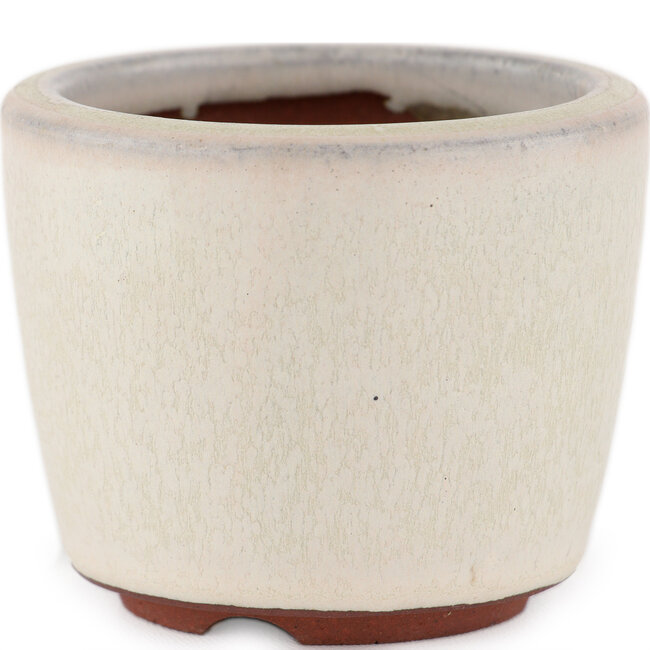 Vaso bonsai rotondo bianco sporco di Eime Yozan - 75 x 75 x 60 mm