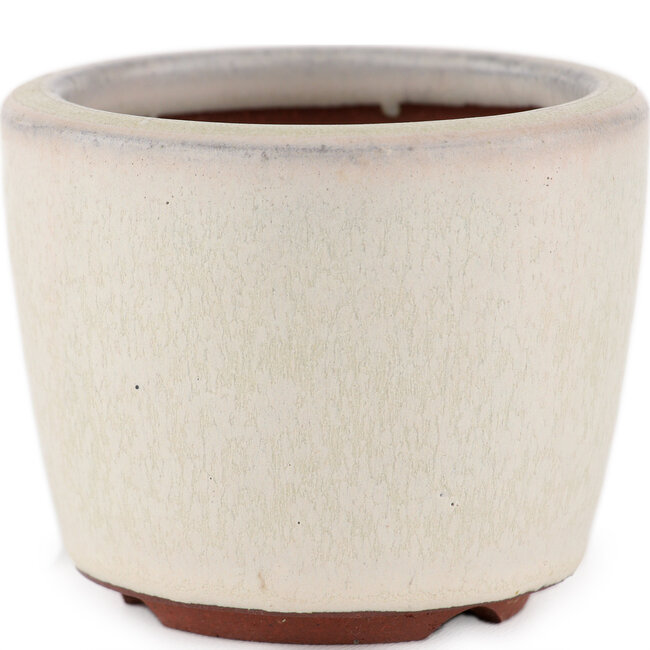 Vaso bonsai rotondo bianco sporco di Eime Yozan - 75 x 75 x 60 mm