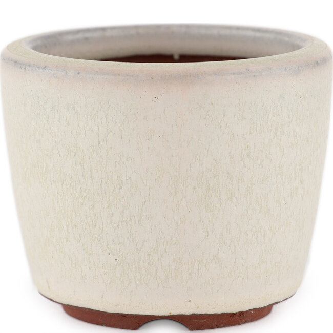 Round off-white bonsai pot by Eime Yozan - 75 x 75 x 60 mm