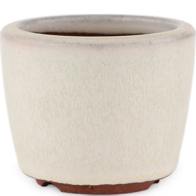 Round off-white bonsai pot by Eime Yozan - 75 x 75 x 60 mm
