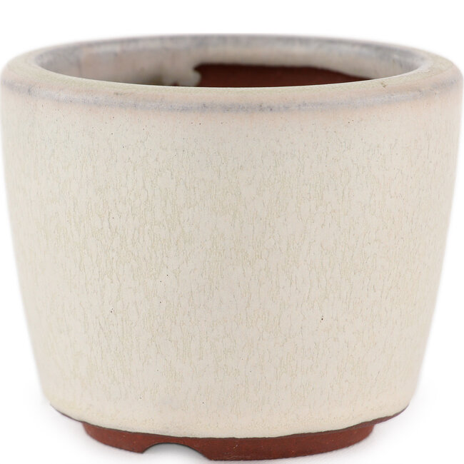 Pot à bonsaï rond blanc cassé par Eime Yozan - 75 x 75 x 60 mm