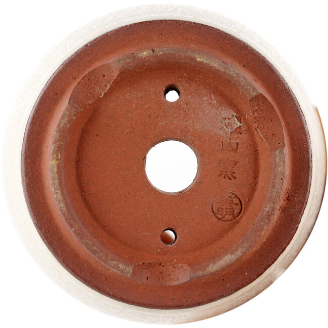 Maceta redonda para bonsái blanquecino de Eime Yozan - 75 x 75 x 60 mm