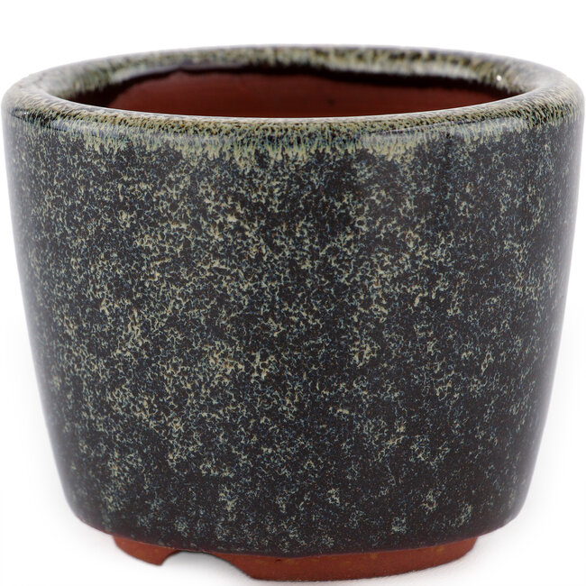 Round brown bonsai pot by Eime Yozan - 75 x 75 x 60 mm