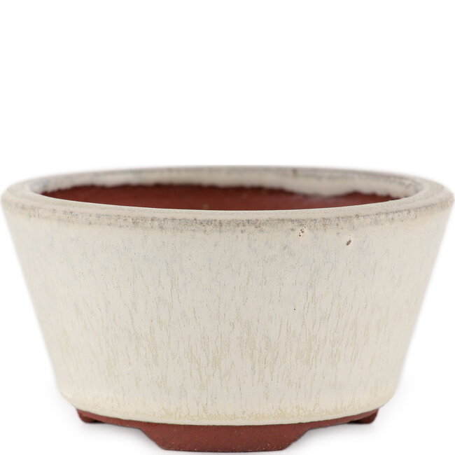 Pot à bonsaï rond blanc cassé par Eime Yozan - 100 x 100 x 55 mm