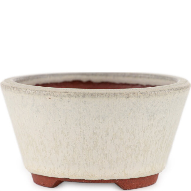 Pot à bonsaï rond blanc cassé par Eime Yozan - 100 x 100 x 55 mm