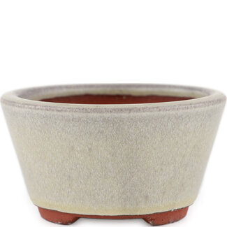  Eimei ( Yozan kiln) 100 mm gebroken witte bonsaipot van Eime Yozan, Tokoname, Japan