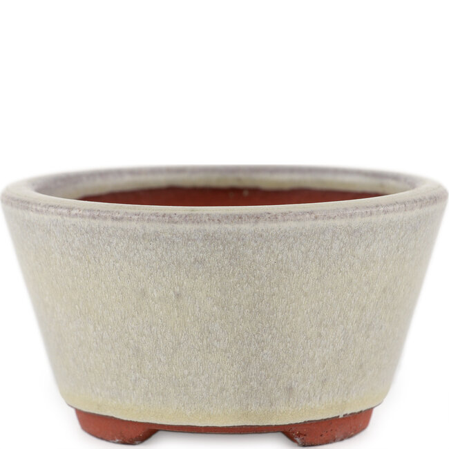 Pot à bonsaï rond blanc cassé par Eime Yozan - 100 x 100 x 55 mm