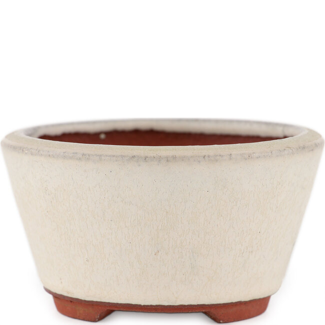 Pot à bonsaï rond blanc cassé par Eime Yozan - 100 x 100 x 55 mm