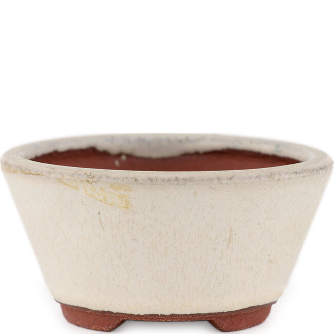 Pot à bonsaï rond blanc cassé par Eime Yozan - 90 x 90 x 40 mm