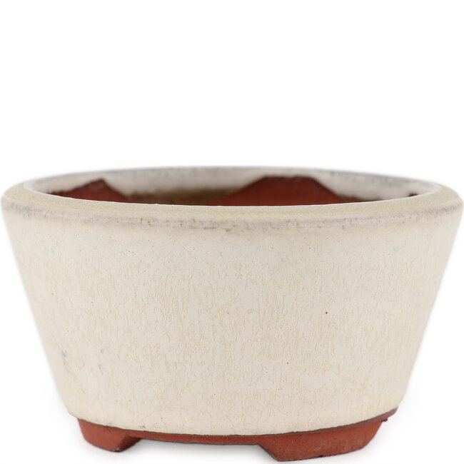 Maceta redonda para bonsái blanquecino de Eime Yozan - 100 x 100 x 55 mm