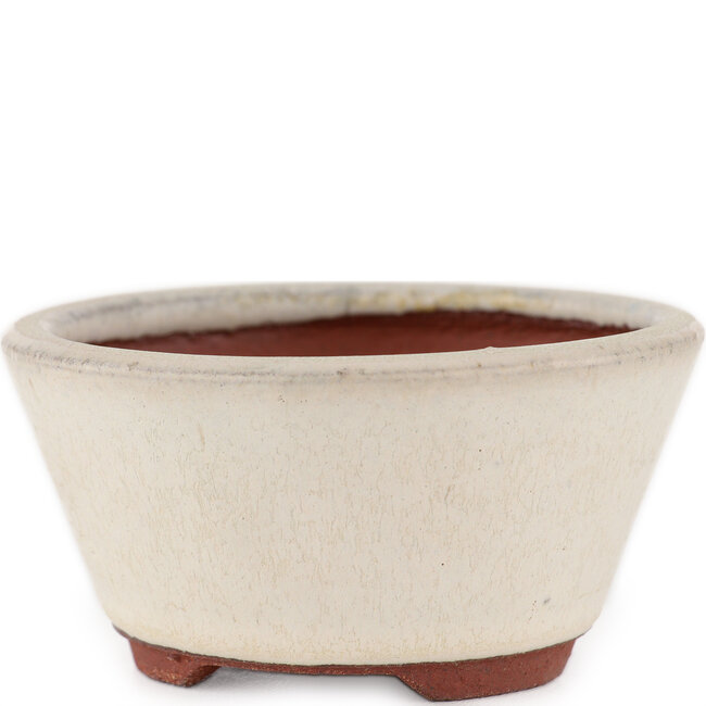 Vaso bonsai rotondo bianco sporco di Eime Yozan - 90 x 90 x 40 mm